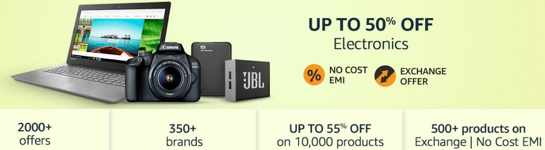 Amazon great Indian Sale Offers on Electronics