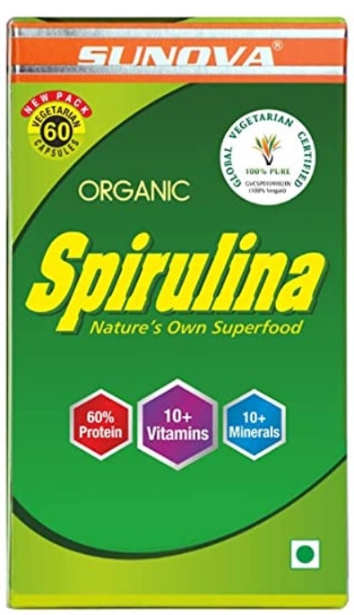 Sunova Organic Spirulina 60 Capsules